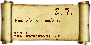 Demcsák Tamás névjegykártya