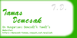 tamas demcsak business card